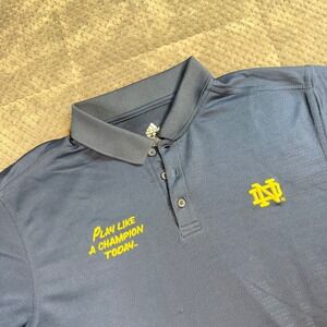 Adidas Notre Dame Fighting Irish Polo XL Navy Blue Play Like A Champion Today
